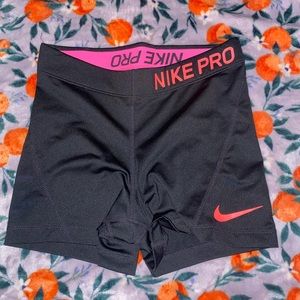 pink and black nike pro spandex size small